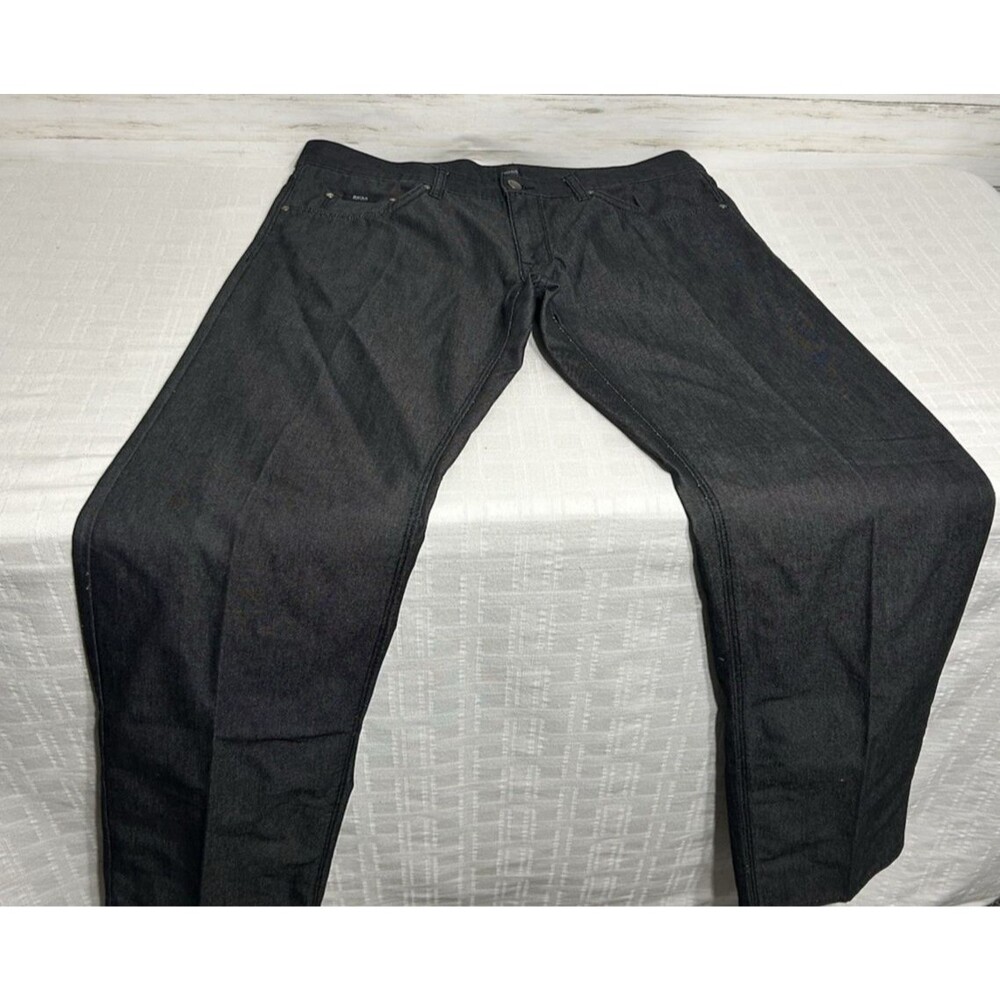HUGO BOSS MAINE 10 CHARCOAL JEANS Pants Stretch Cotton Poly Size 36 X 34 Mens